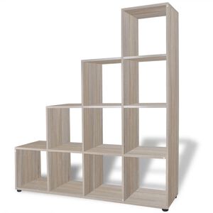 vidaXL Treppenregal B&uuml;cherregal 142 cm Eiche