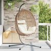 vidaXL H&auml;ngendes Ei-Stuhl Hellcreme 104 x 100 x 191 cm Poly-Rattan