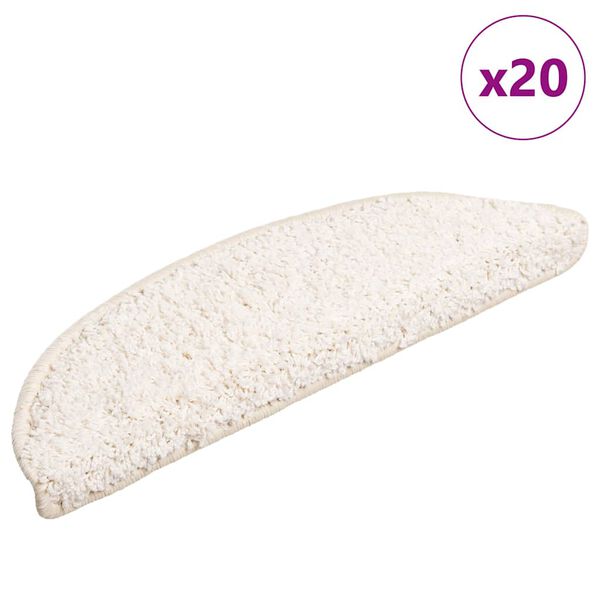 vidaXL Stufenmatten 20 Stk. 56x17x3 cm Wei&szlig; Halbrund
