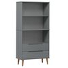 vidaXL B&uuml;cherregal MOLDE Grau 85x35x170,5 cm Massivholz Kiefer