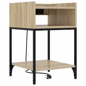 vidaXL Nachttisch mit Regal Sonoma-Eiche 40 x 40 x 61 cm Holzwerkstoff