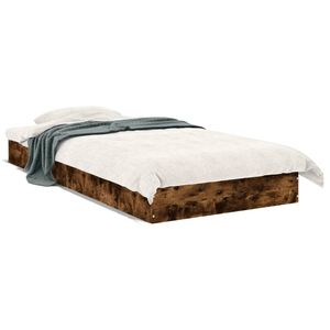 vidaXL Bettgestell ohne Matratze R&auml;uchereiche 75x190 cm Holzwerkstoff