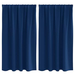 vidaXL Verdunkelungs-Vorh&auml;nge mit Ringen 2 stk. Dunkelblau Polyester