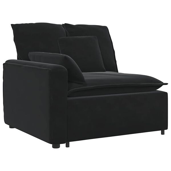 vidaXL Modulares Sofa Endmodul mit Armlehne Kissen Schwarz 100 cm
