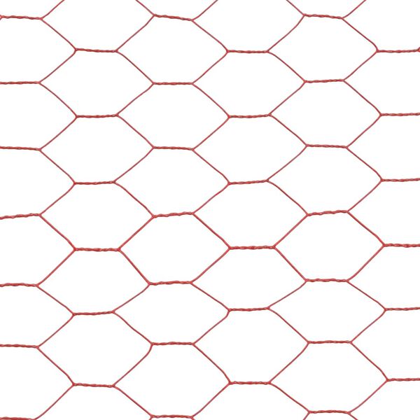 vidaXL Drahtzaun Stahl mit PVC-Beschichtung 25x0,5 m Rot