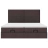 vidaXL Ottoman-Bett mit Matratzen & LEDs Dunkelbraun 160x200 cm Stoff