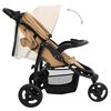 vidaXL 3-Rad-Kinderwagen Taupe und Schwarz Stahl