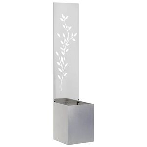 vidaXL Garten Sichtschutz-Leinwand Floral Silber 32 x 140 cm Edelstahl