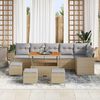 vidaXL Gartensofa-set 10 pcs Beige Poly-Rattan