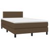 vidaXL Boxspringbett mit Matratze & LED Dunkelbraun 120x200 cm Stoff