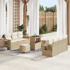 vidaXL Garten-Sofa-Set mit Kissen mit Speicher 9 pcs Beige und Creme