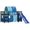 vidaXL Kinderhochbett mit Tunnel Blau 90x190 cm Massivholz Kiefer