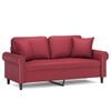 vidaXL 2-Sitzer-Sofa mit Zierkissen Weinrot 140 cm Kunstleder