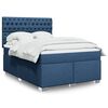 vidaXL Boxspringbett mit Matratze Blau 160x200 cm Stoff