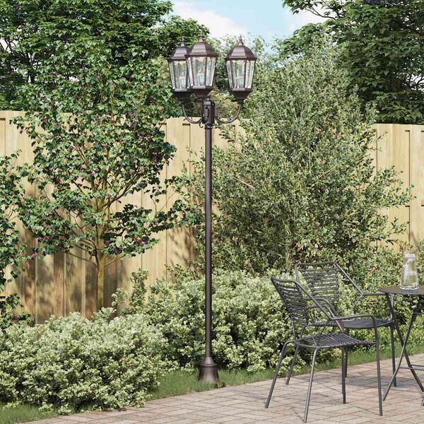 vidaXL Gartenlichtmast Bronze Aluminium, Glas
