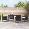 vidaXL Gartenstühle mit Kissen 4 Stk. Poly Rattan Schwarz