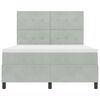vidaXL Boxspringbett mit Matratze Hellgrau 140 x 190 cm Stoff