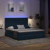 vidaXL Bett mit LED-Lichtleisten Dunkelblau 180 x 200 cm Samt