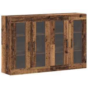 vidaXL Wandmontierte Schr&auml;nke 2 pcs Altholz 69,5 x 34 x 90 cm