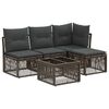 vidaXL Gartensofa-set 5 pcs Grau Poly-Rattan