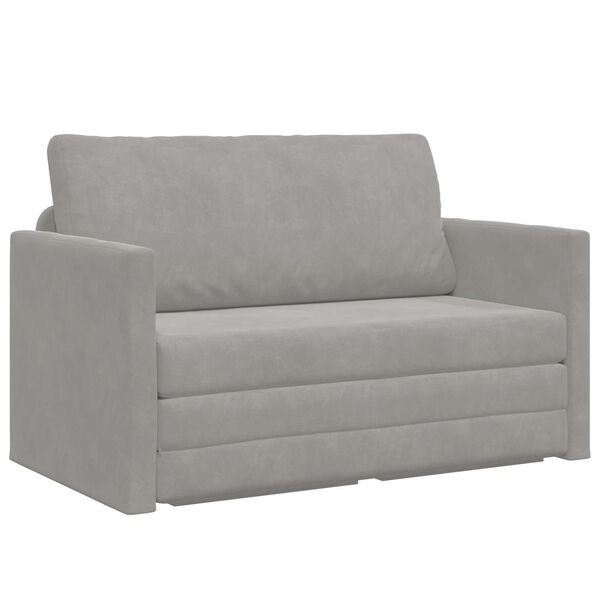vidaXL Schlafsofa 110cm Hellgrau Samt