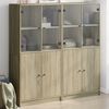 vidaXL B&uuml;cherschrank mit T&uuml;ren Sonoma-Eiche 136x37x142cm Holzwerkstoff