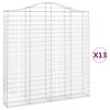 vidaXL Gabionen mit Hochbogen 13 Stk 200x30x200/220cm Verzinktes Eisen