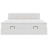 vidaXL Ottoman-Bett mit Matratzen Weiß 160x200 cm Kunstleder