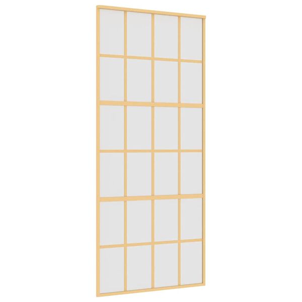vidaXL Schiebet&uuml;r Golden 90x205 cm Matt ESG-Glas und Aluminium