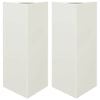 vidaXL Pflanzk&uuml;bel 2 Stk. Wei&szlig; Dreieckig 40x34,5x75 cm Stahl