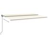 vidaXL Automatische Markise mit LED & Windsensor 6x3 m Cremewei&szlig;