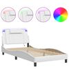 vidaXL Bettgestell "Viana" mit LED ohne Matratze Wei&szlig; 100x200 cm