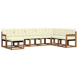 vidaXL Outdoor-Sofagarnitur mit Kissen 8 pcs Natur und Creme