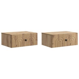 vidaXL Wandmontierter Nachttisch 2 pcs Artisan-Eiche 49 x 34,5 x 20 cm