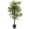 vidaXL Zitronenbaum K&uuml;nstlich mit 3 St&auml;mmen Gr&uuml;n 120 cm PP