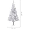 vidaXL Künstlicher Weihnachtsbaum Beleuchtung & Kugeln Silber 240 cm