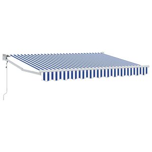 vidaXL Markise Blau und Wei&szlig; 2,5 x 2 m Polyester und Metall