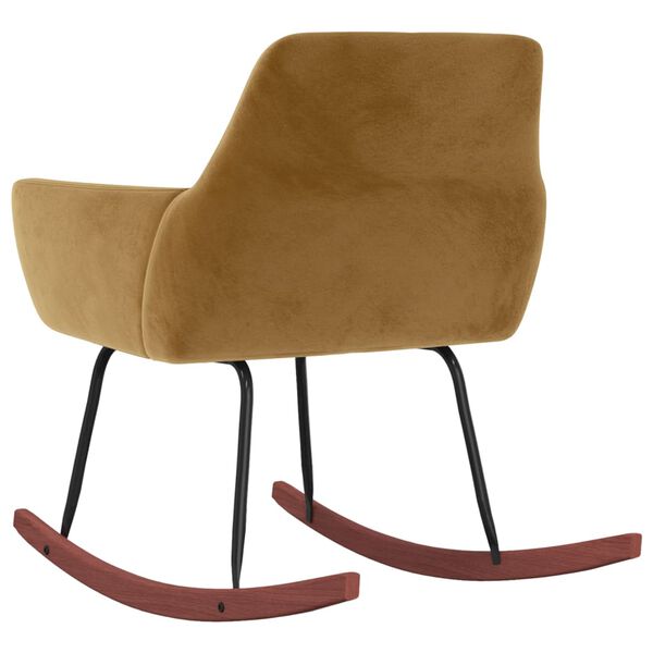 vidaXL Schaukelstuhl Braun Samt