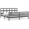 vidaXL Massivholzbett mit Kopfteil Grau 200x200 cm