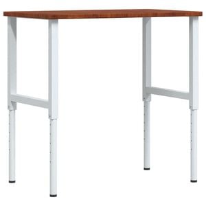vidaXL Werkbank Dunkelbraun 100x60x(71,5-98) cm Massivholz Eiche