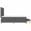 vidaXL Boxspringbett mit Matratze Dunkelgrau 140 x 190 cm Stoff