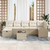 vidaXL Garten-Sofa-Set mit Kissen mit Speicher 8 pcs Beige Poly Rattan