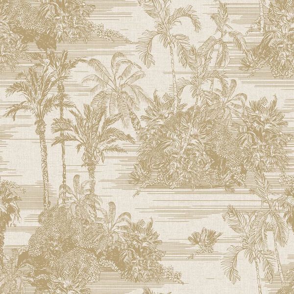 DUTCH WALLCOVERINGS Tapete Tropical Beige und Golden