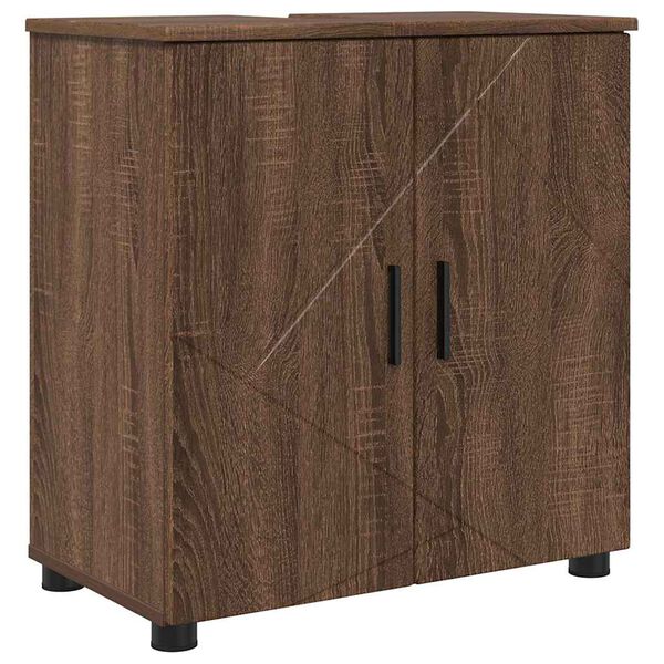 vidaXL Badezimmerschrank mit T&uuml;r Braun Eichen-Optik 61 x 35 x 64 cm