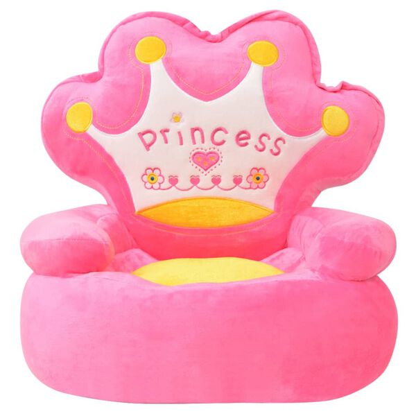 vidaXL Pl&uuml;sch-Kindersessel Prinzessin Rosa