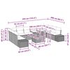 vidaXL Gartensofa-set mit Kissen mit Speicher 11 pcs Grau Poly-Rattan