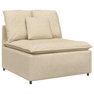 vidaXL Modulares Sofa Mittelmodul mit Kissen Creme 100 cm