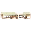 vidaXL Outdoor-Sofagarnitur mit Kissen 6 pcs Natur und Creme