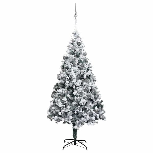 vidaXL K&uuml;nstlicher Weihnachtsbaum mit 300 LEDs mit St&auml;nder Wei&szlig; 180 cm