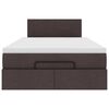 vidaXL Ottoman-Bett mit Matratze & LEDs Dunkelbraun 120x190 cm Stoff